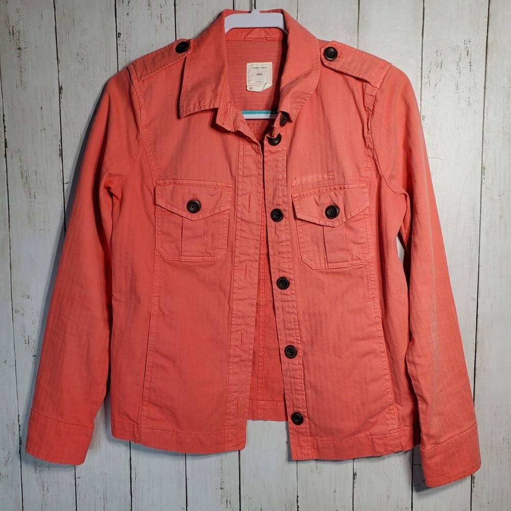 GAP Jacket Womens XS Extra Small Pink Button Up Coat Ladies Nice!